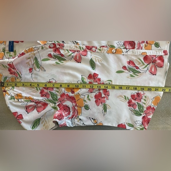 Karen Scott White Pink Short Sleeve Button Down Shirt (831) - Picture 8 of 10